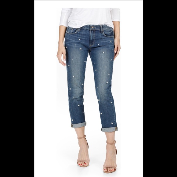 Paige Brigitte Crop Studded Pearl Jean - Picture 9 of 11